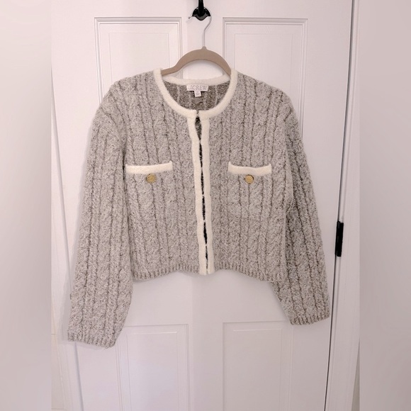 J.Crew Cable Knit Sweater Jacket - Picture 4 of 6